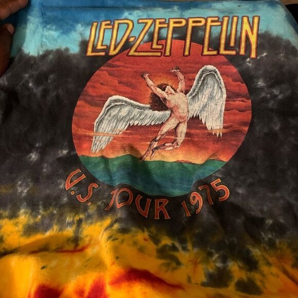Led Zeppelin US Tour 1975 T Shirt Mens Size Medium Tie Dye - Picture 2 of 5